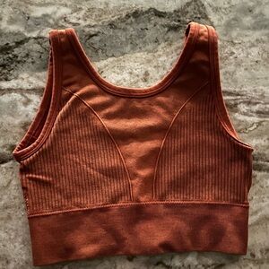 Ribbed Terracotta Sports Bra